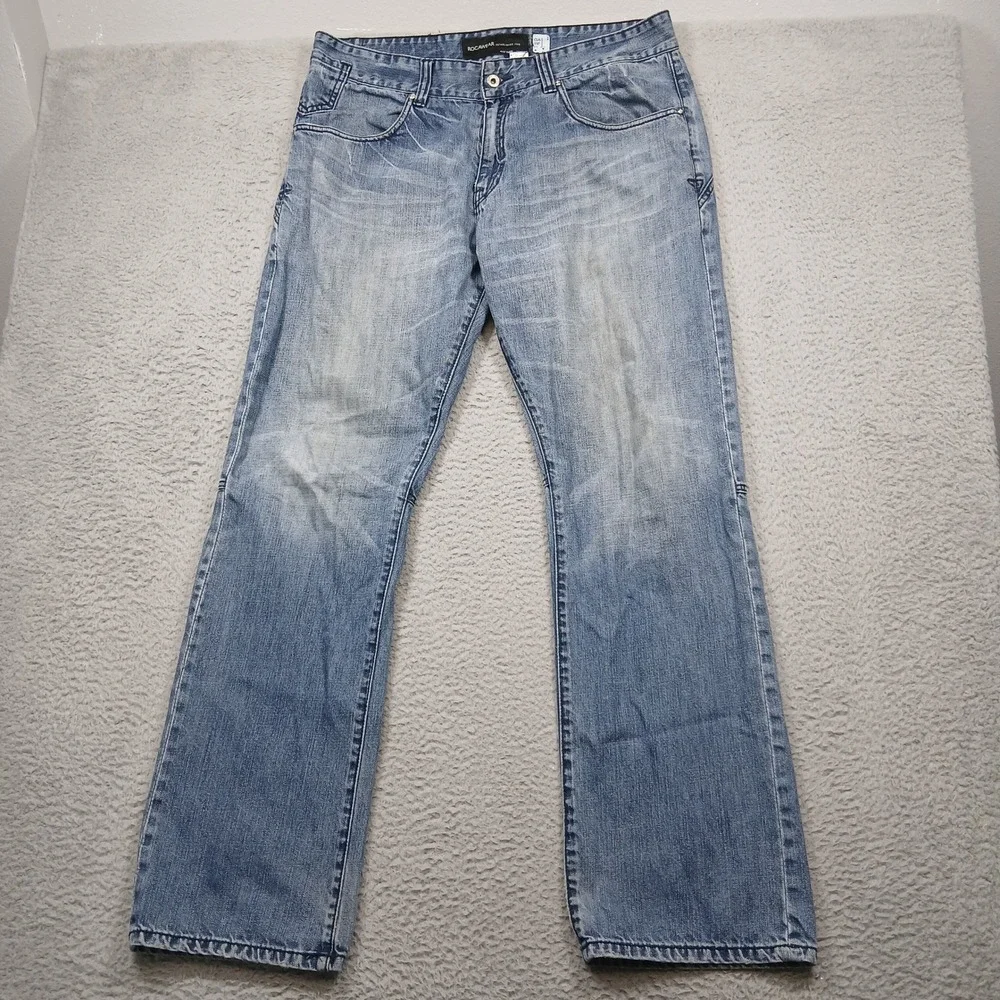 Rocawear R+ Jeans Men's 36x32 Blue Relaxed‎ Straight Denim